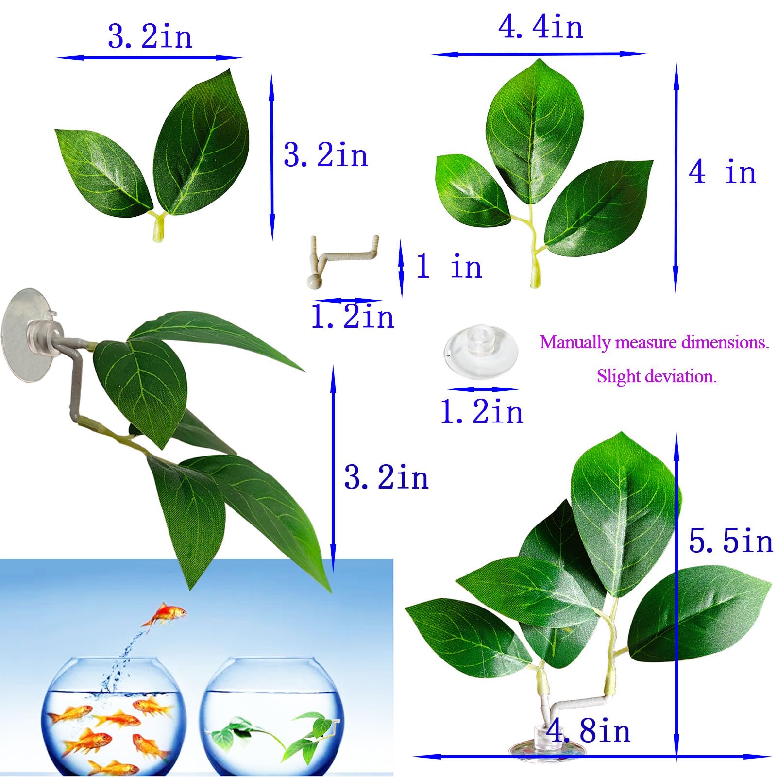AncBace Multi-leaf design decor offers flexible orientation for varied swimming routes.