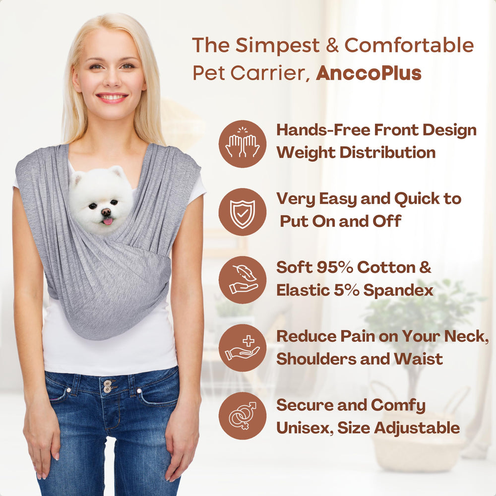 AnccoPlus cat sling with breathable mesh offers secure, cool comfort.