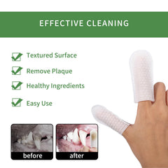ANCONOVA Pet Teeth Wipes shown on finger for flexible cleaning use.