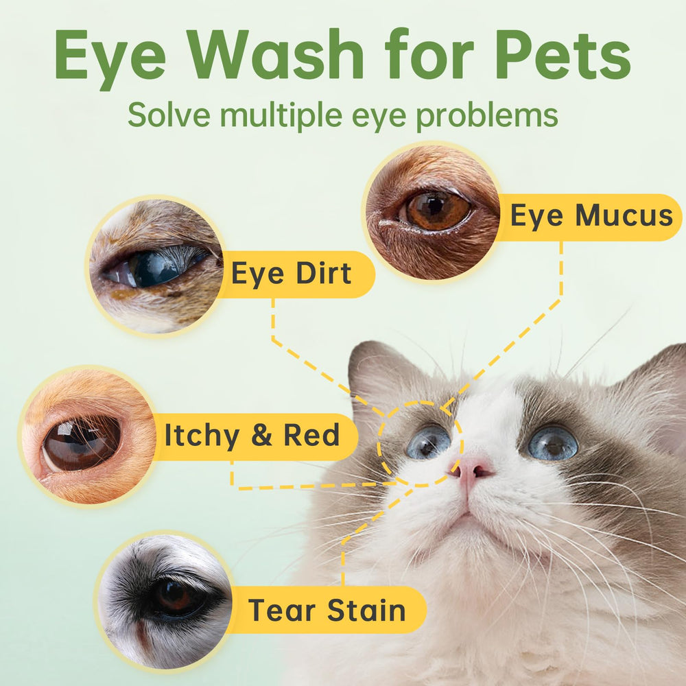 Ancopaws eye drops for dog and cat use shows approachable application for quick relief.