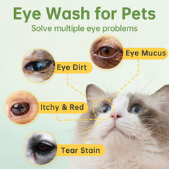 Ancopaws eye drops for dog and cat use shows approachable application for quick relief.