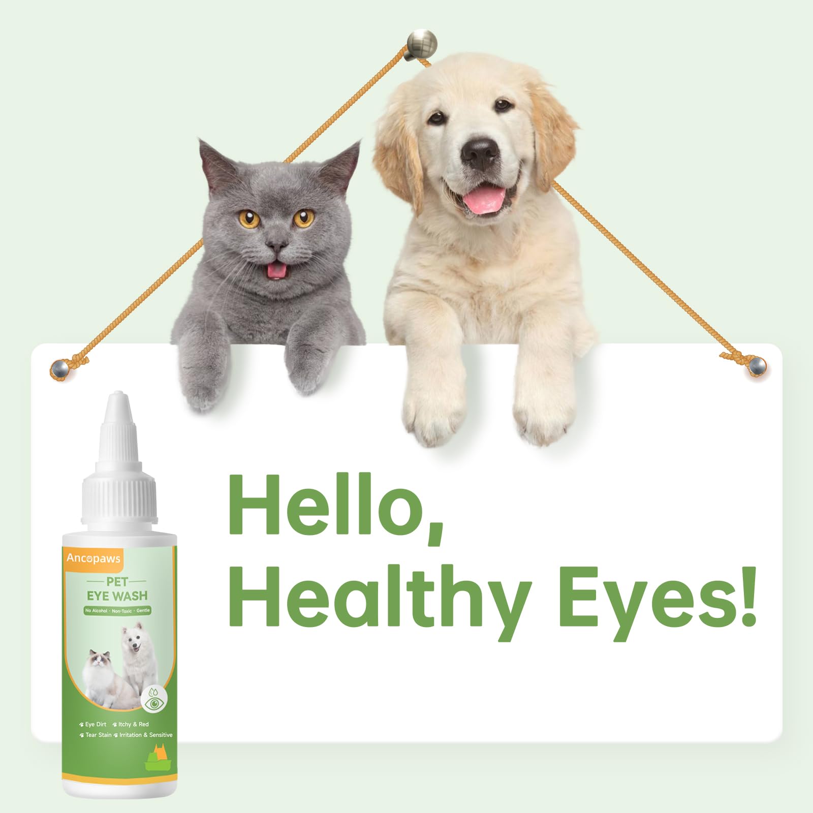 Ancopaws pet-care-routine image suggests simple daily use for multiple species.