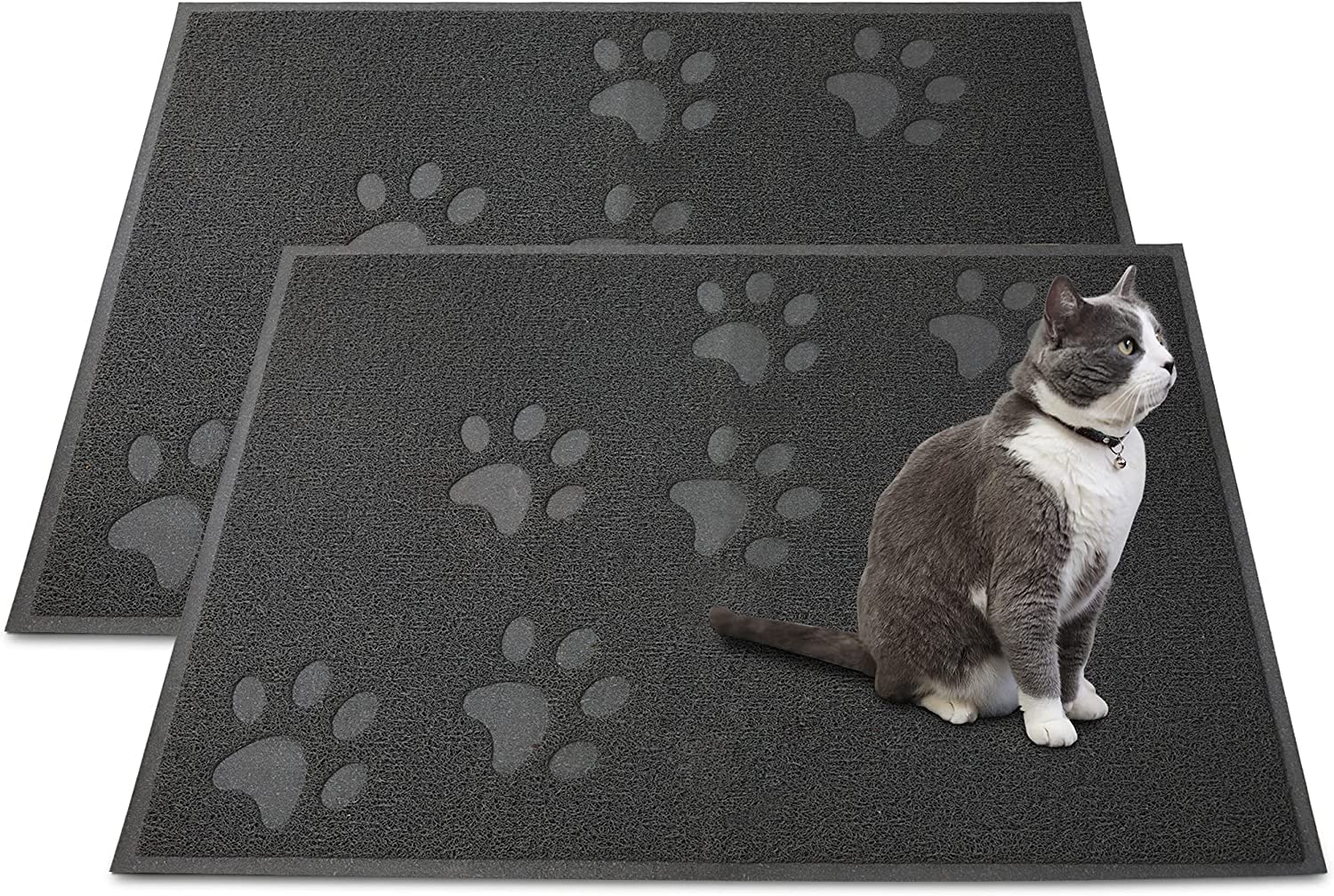 Andalus Brands large cat litter mat Pack 2 front view reduces floor litter