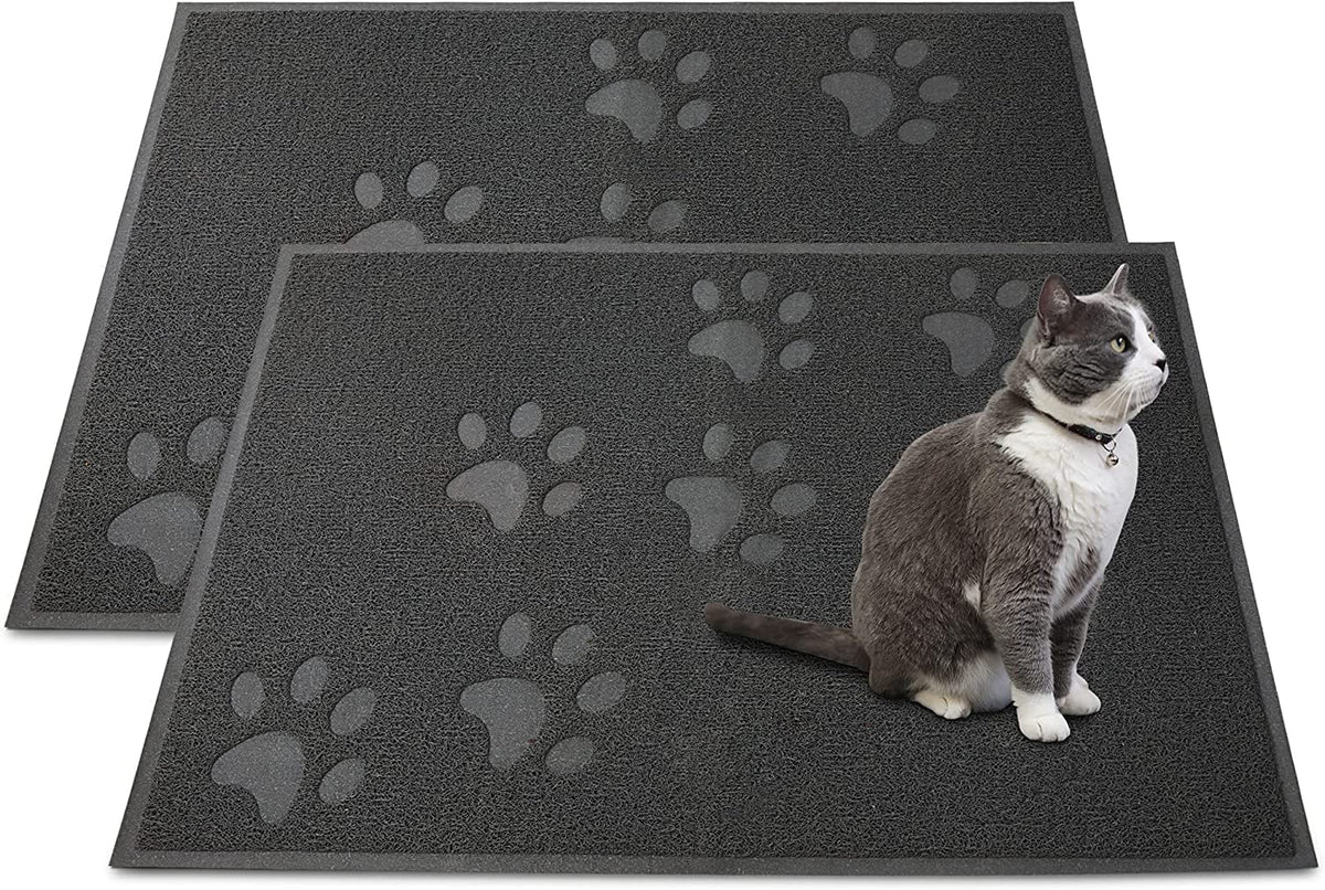 Andalus Brands large cat litter mat Pack 2 front view reduces floor litter