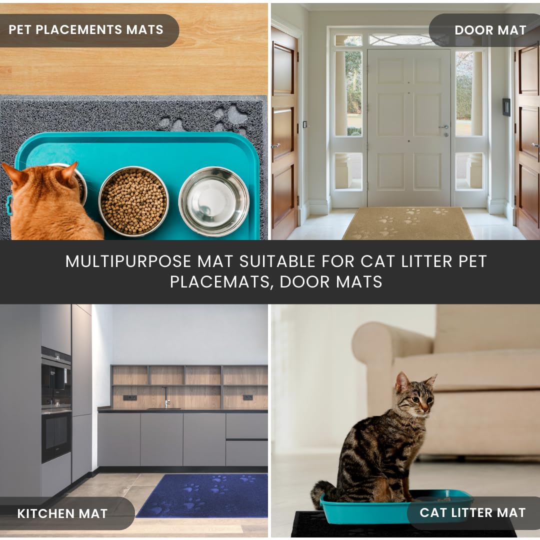 Andalus small cat litter mat grey shows color options to fit decor.