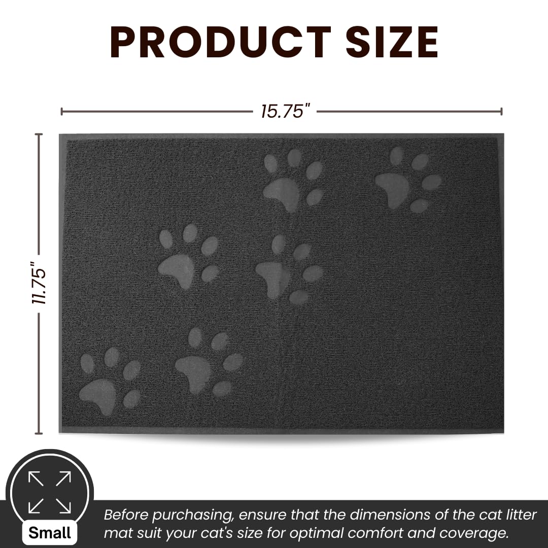 Andalus small cat litter mat grey non-slip-back keeps mat stable during daily use.