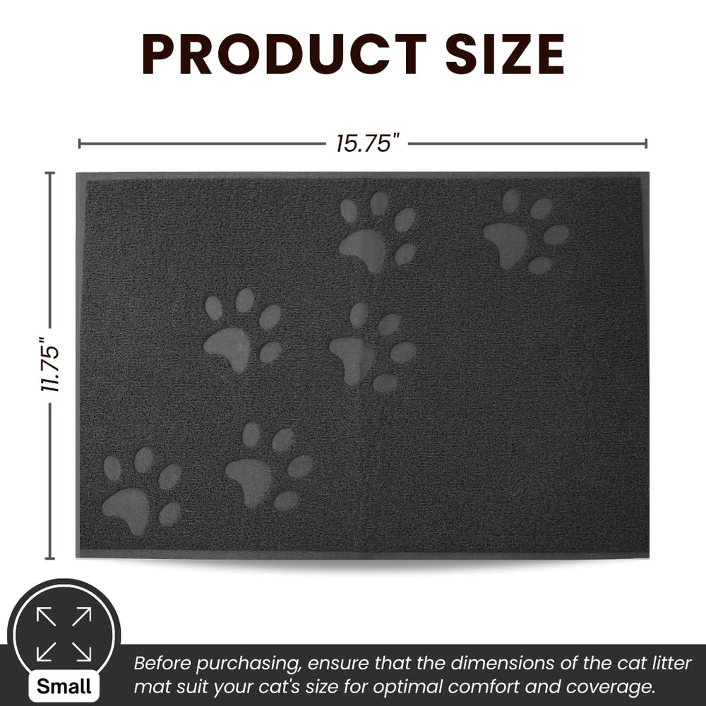 Andalus small cat litter mat grey non-slip-back keeps mat stable during daily use.