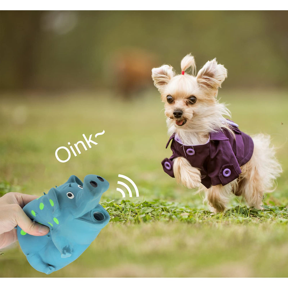 Andiker 8-inch latex dog toy blue lightweight for puppies and large dogs alike