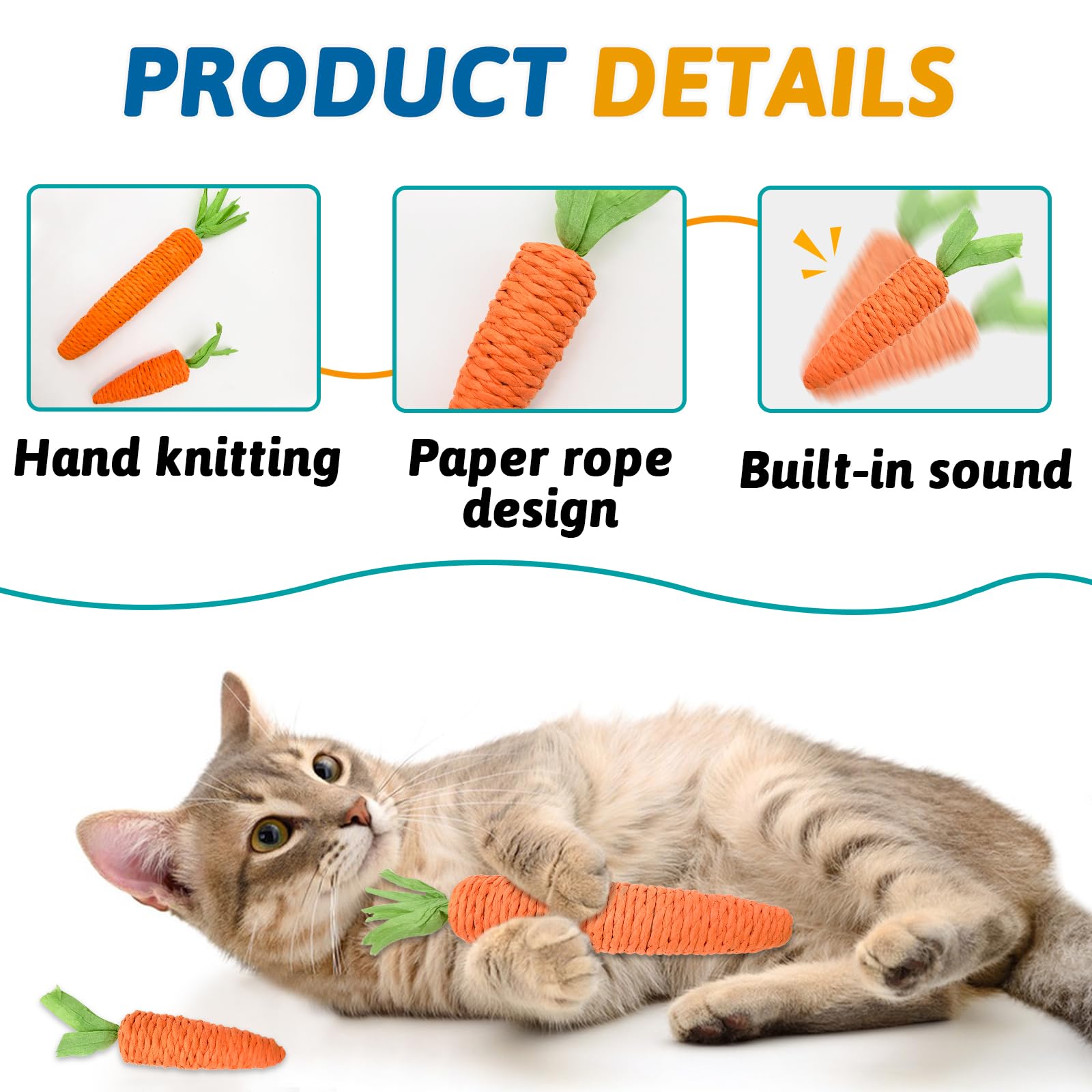 Andiker carrot toy leaves add lifelike detail for interactive play