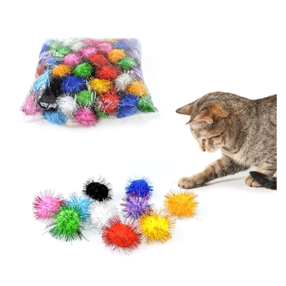 Andiker Cat Crinkle Balls in bright colors encourage playful batting and exploration.