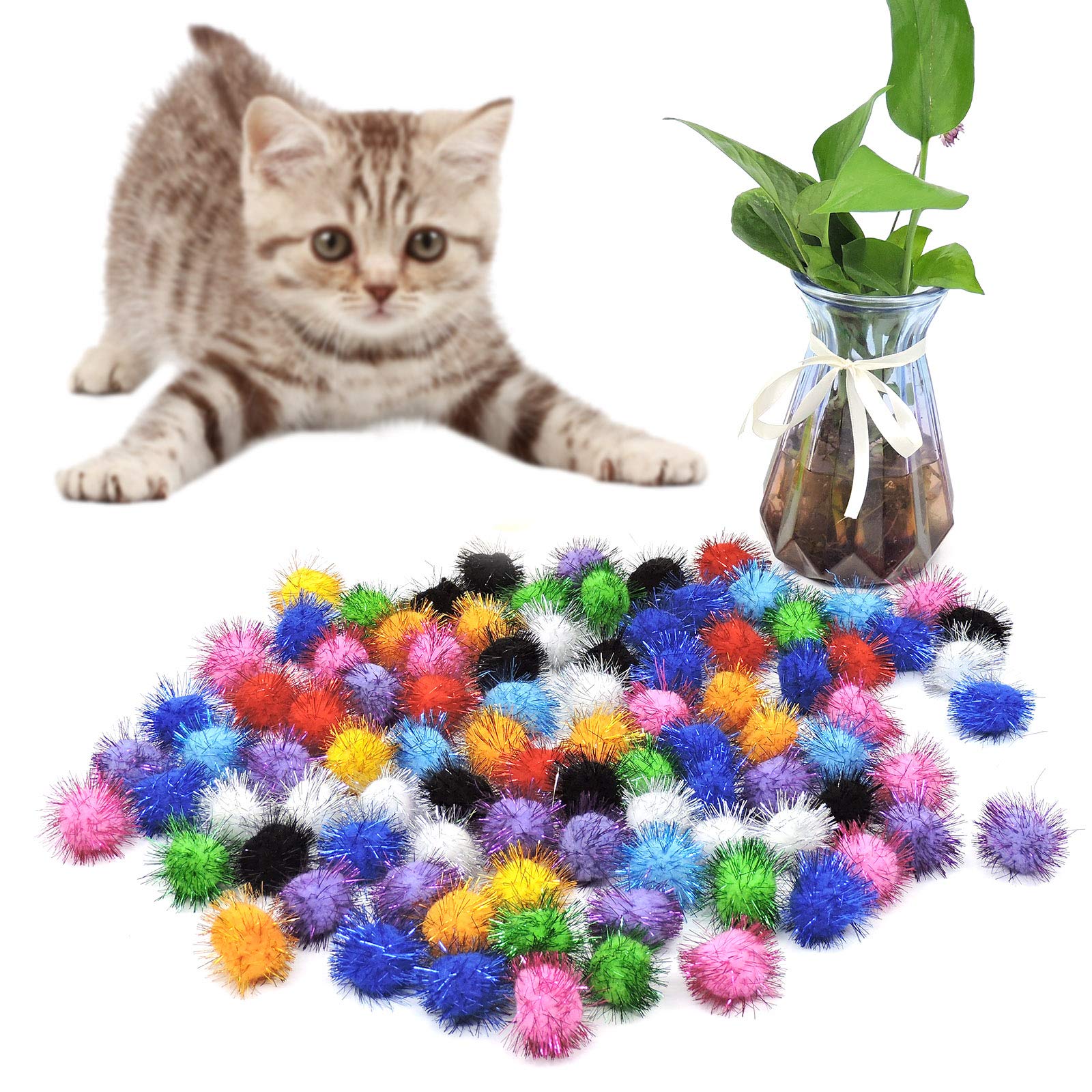 Andiker Cat Crinkle Balls weigh 2 grams, facilitating easy indoor fetch.