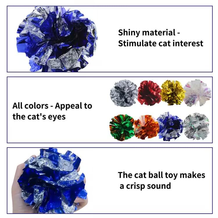 Cat batting a lightweight Andiker crinkle ball during indoor play