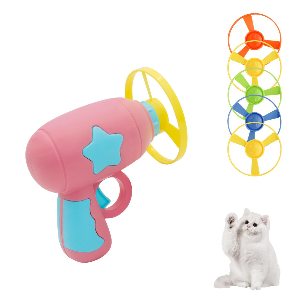 Andiker Cat Fetch Toy disc launcher assembly enables quick setup for playtime.