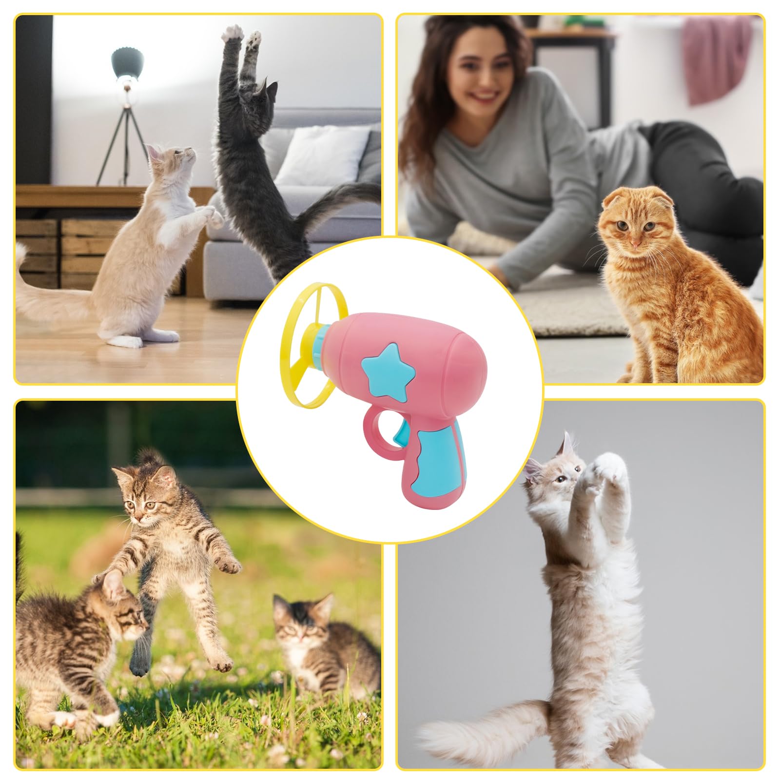 Andiker Cat Fetch Toy outdoor setup shows compact, portable design for versatile play.