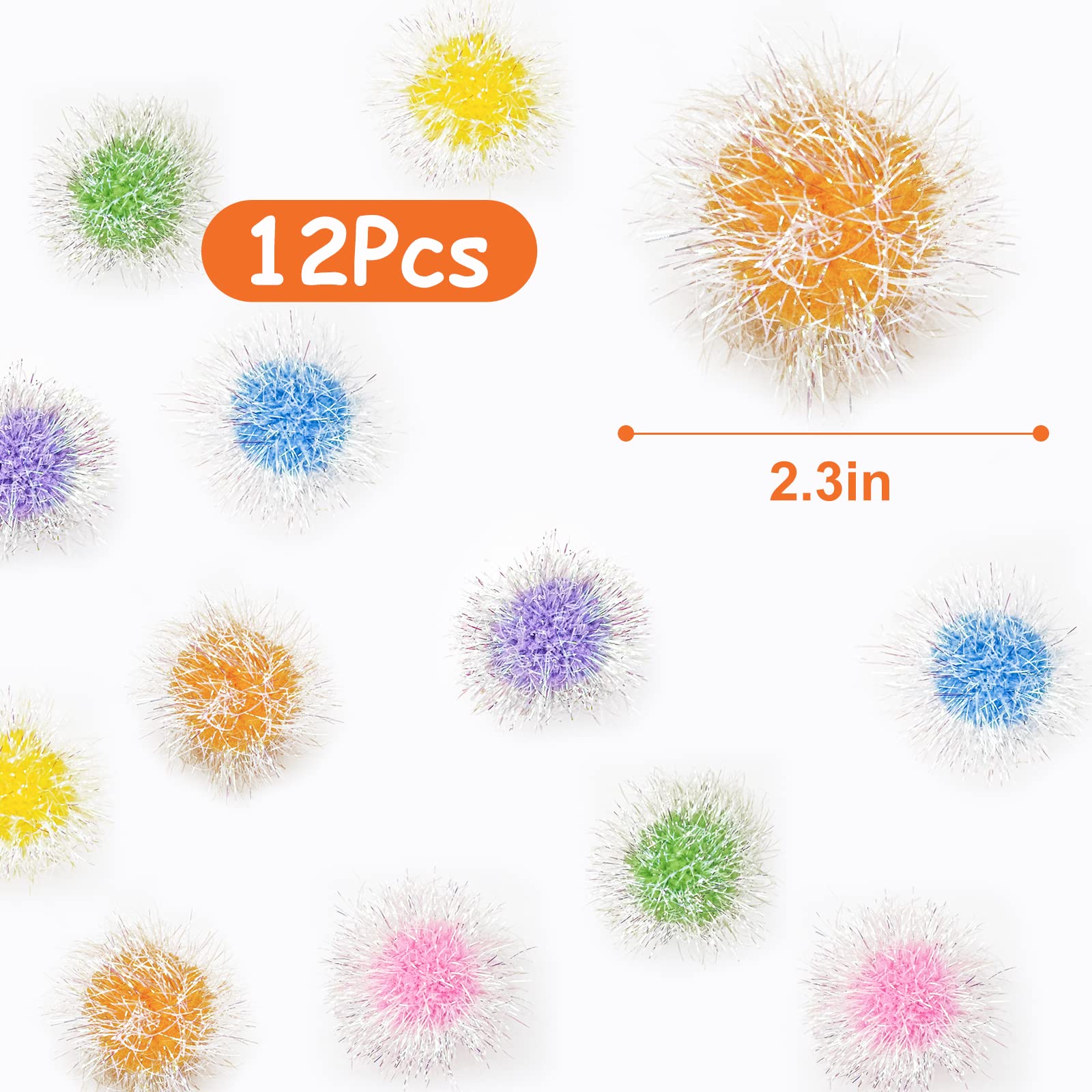 Andiker Cat Sparkle Balls color glitter in action helps keep indoor cats active