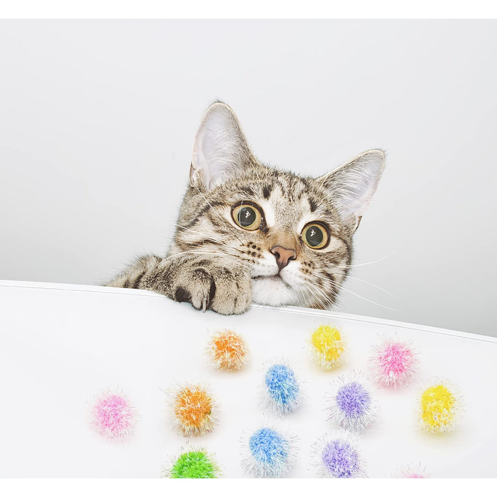 Andiker Cat Sparkle Balls sparkle under light catching attention during playtime