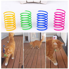 Andiker cat spiral close-up highlights bright colors designed to attract cats to playtime.