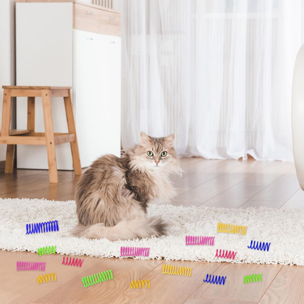 Andiker cat spring toy durability emphasizes elastic coils resistant to deformation for lasting use.