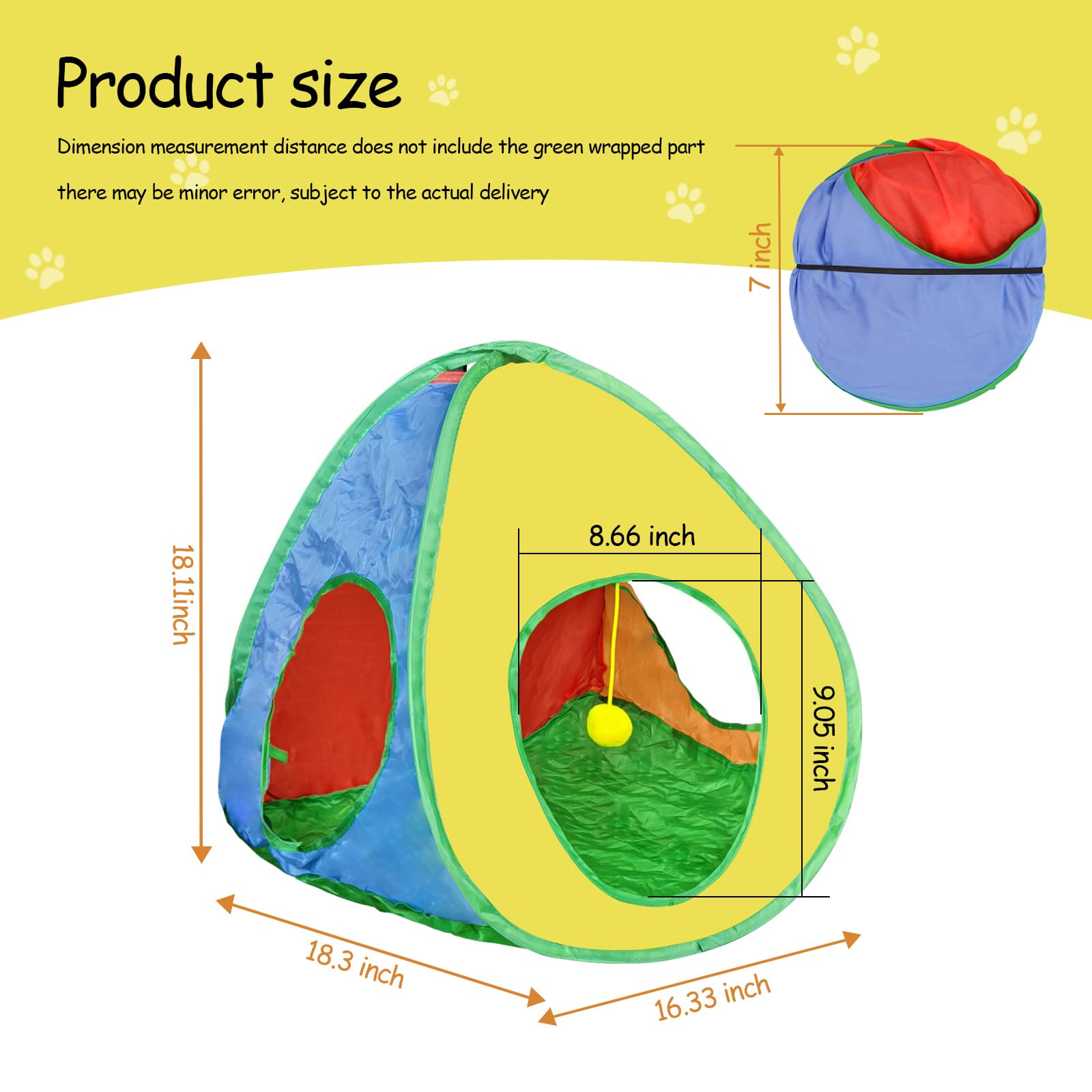 Andiker cat tent PlushBall interior with quick setup demonstration