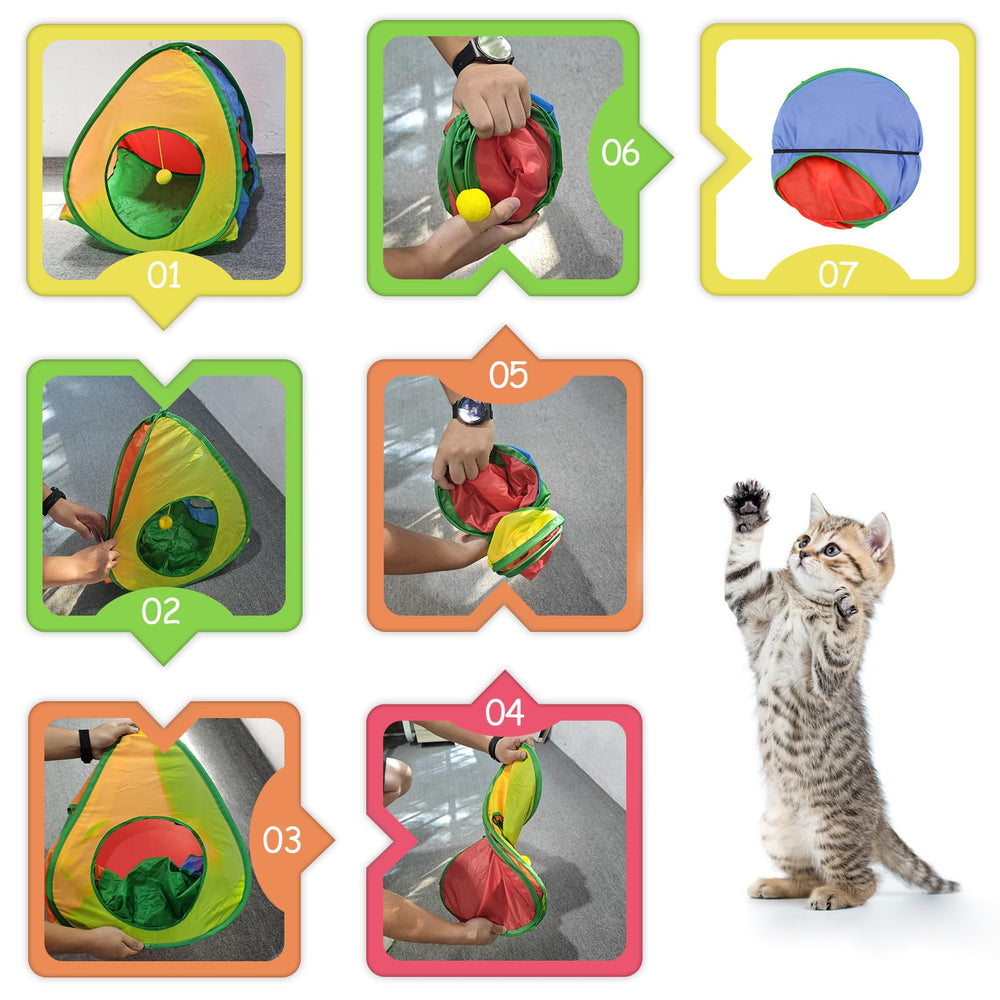 Andiker cat tent three holes enables versatile play and exploration