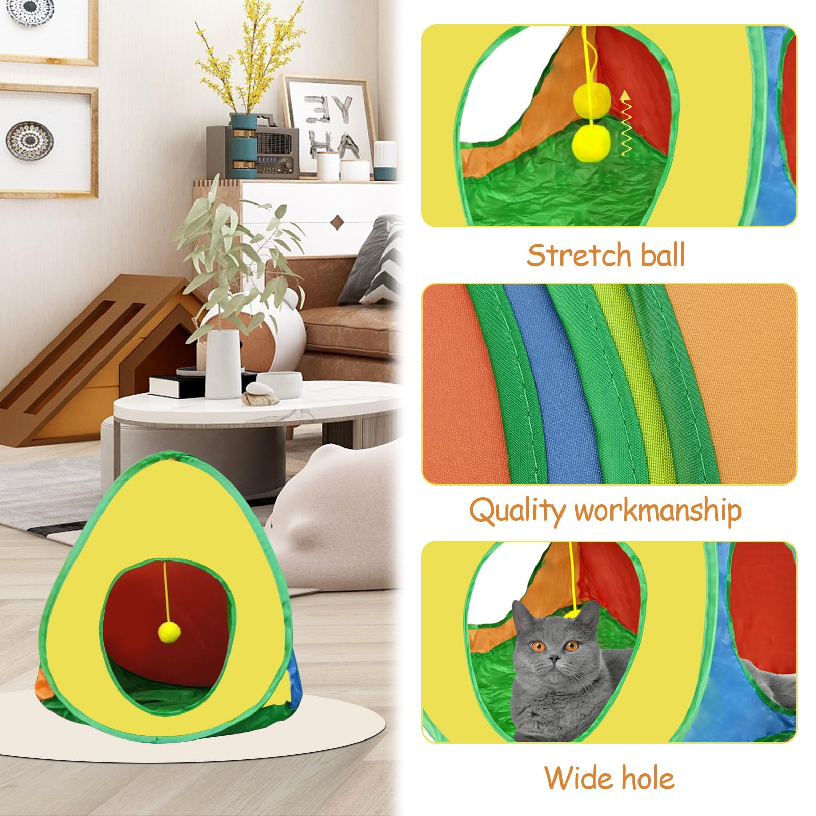 Andiker cat tent tube connection forms a playful cat maze