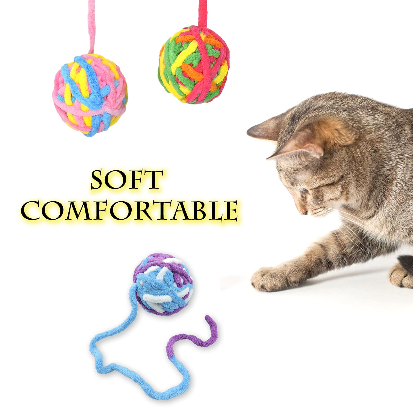Andiker yarn ball for indoor play, encourages chasing and exploration.