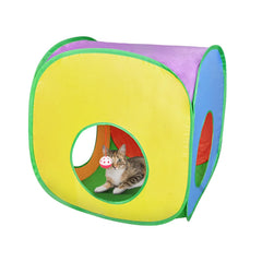 Andiker Cat Tunnel colorful foldable design offers a cozy hideaway and play space.