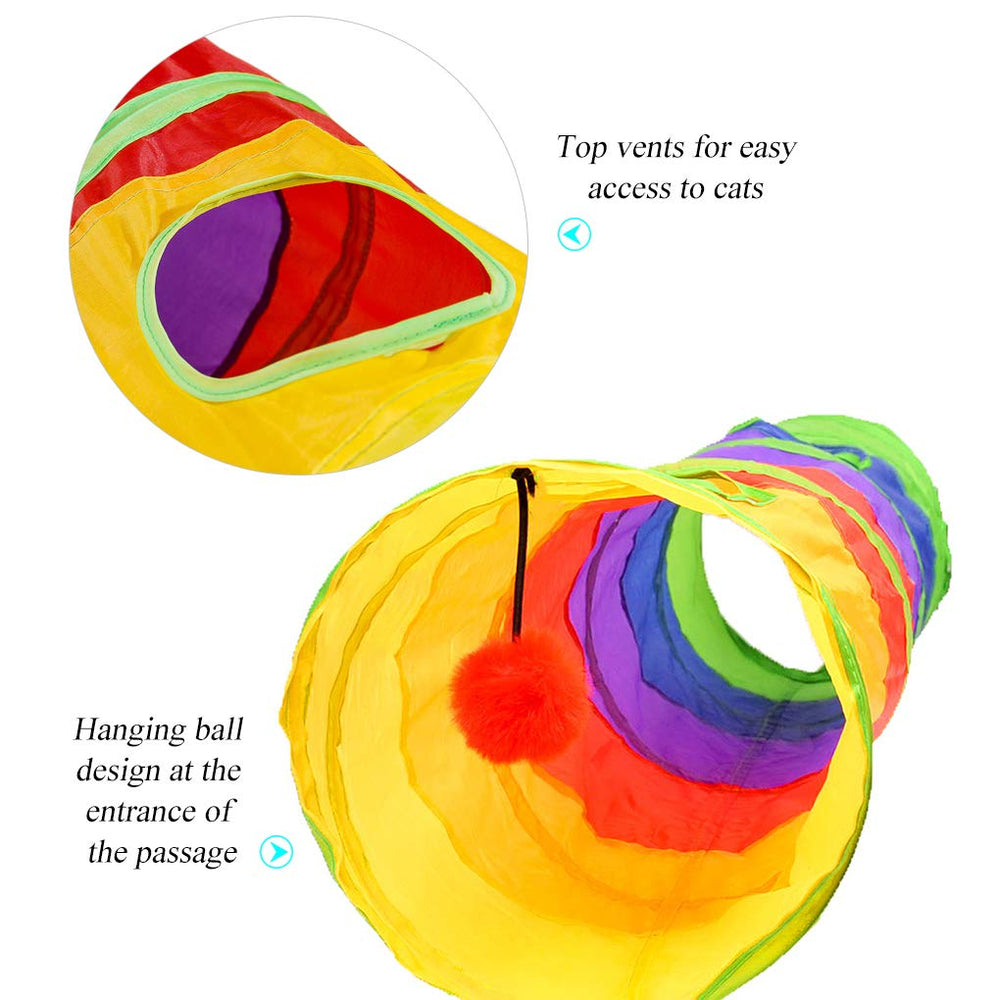 Andiker cat tunnel crinkle paper interior adds audible delight during crawls.