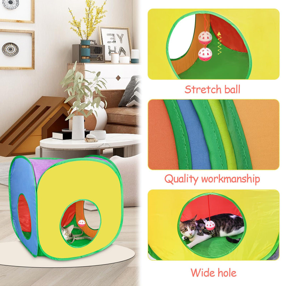 Andiker Cat Tunnel premium fabric and elastic rings provide safe, durable use.