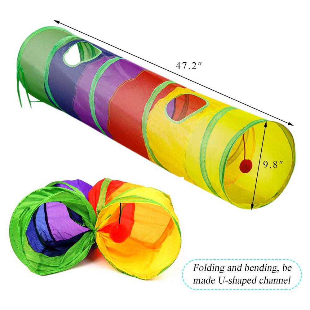 Andiker cat tunnel sturdy reinforced ends resist claws and bending during games.