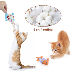 Andiker catfish-toy-crinkle-ring features crinkle sound to engage hearing during play.