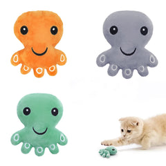 Andiker catnip toy octopus orange front view with plush texture for cats