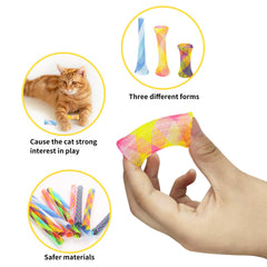Andiker colored mesh cat tubes—eye-catching design to reduce boredom during home time.