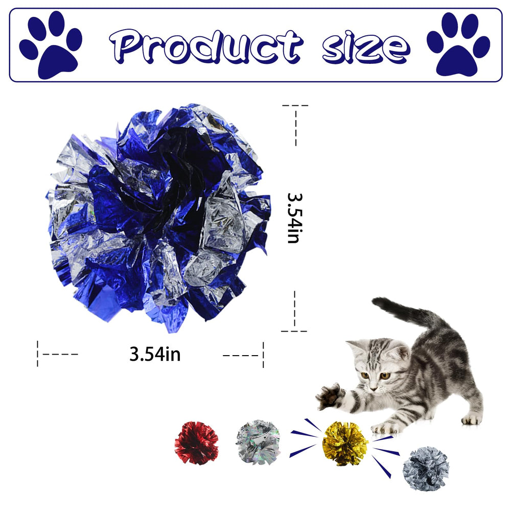 Andiker crinkle ball sparkle colors attract cats during playtime and hunting instincts