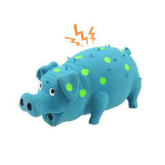 Andiker dog squeaky toy dots-latex blue for durable self-play and dental stimulation