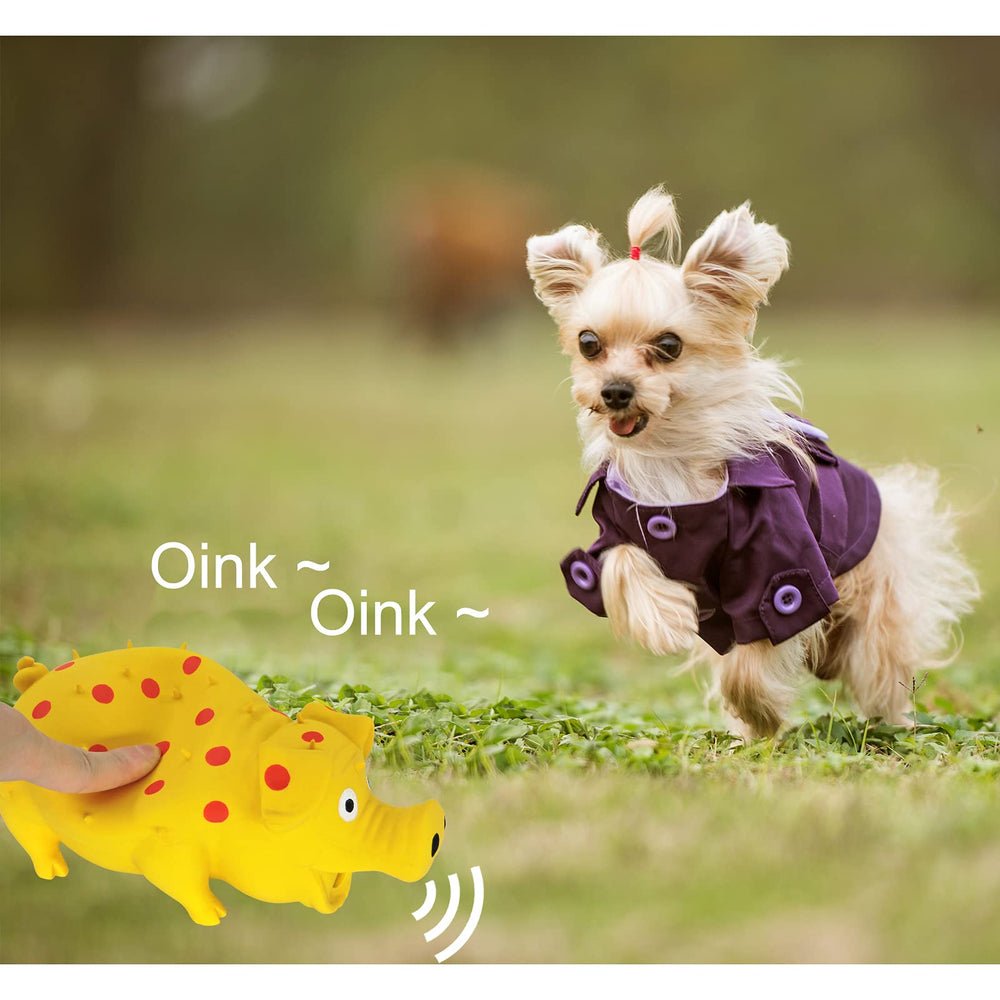 Andiker Dog Squeaky Toy lightweight yellow design supports easy pickup during training or walking breaks