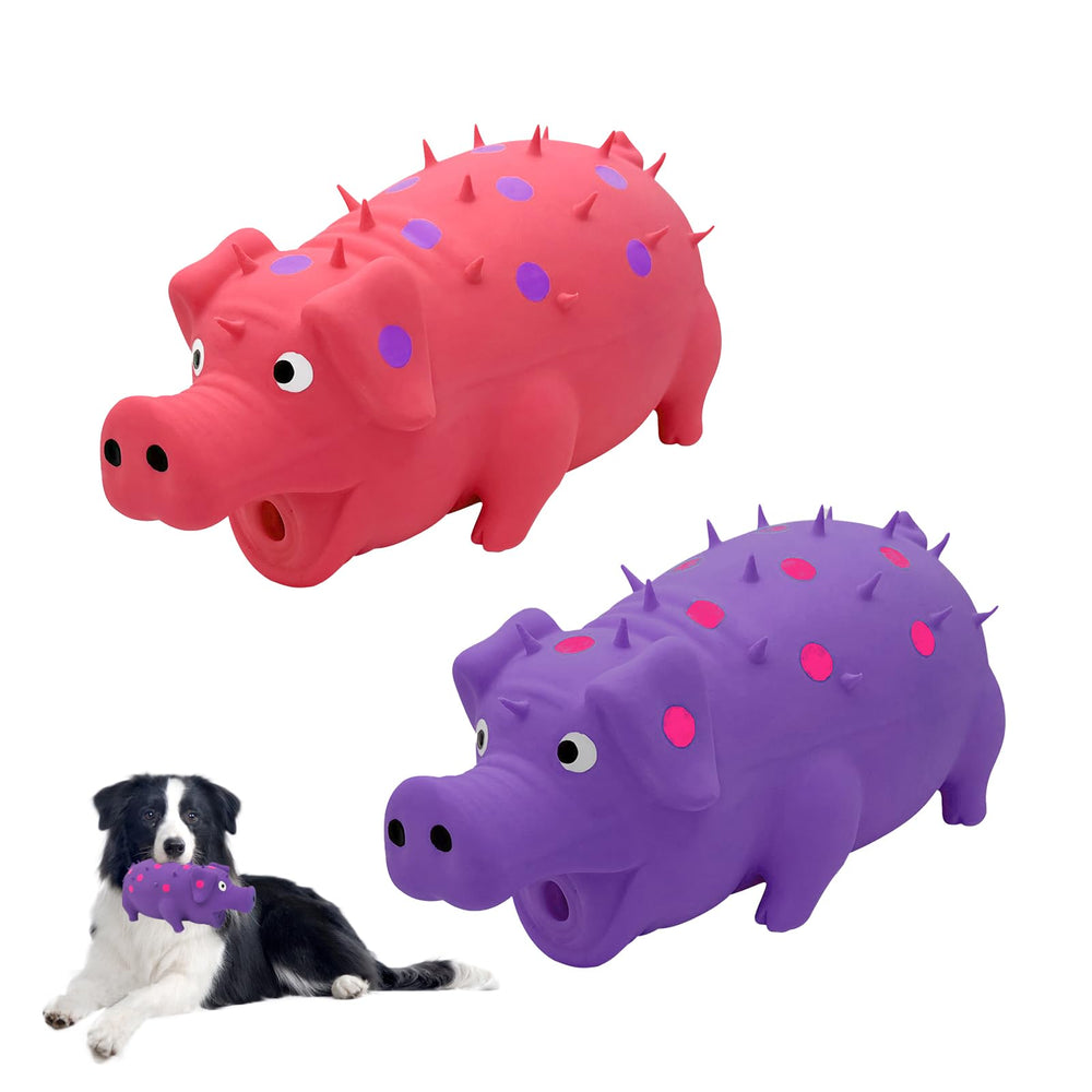 Andiker dog squeaky pig pink closeup for engaging play and durability.