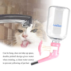 Andiker dog water bottle crate detachable cap pink illustrates quick refill and thorough cleaning.