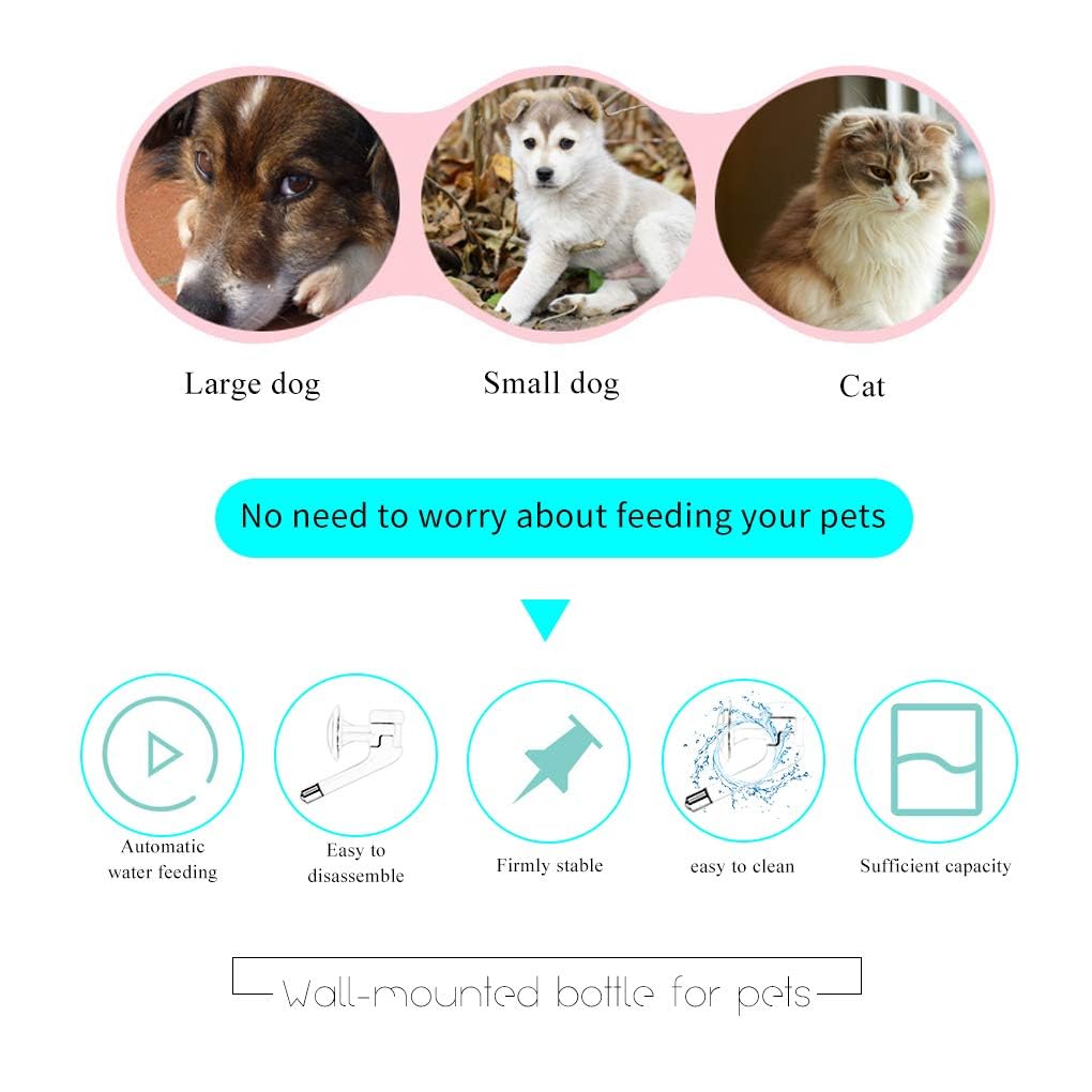 Andiker dog water bottle crate viewable water level pink emphasizes monitoring hydration.