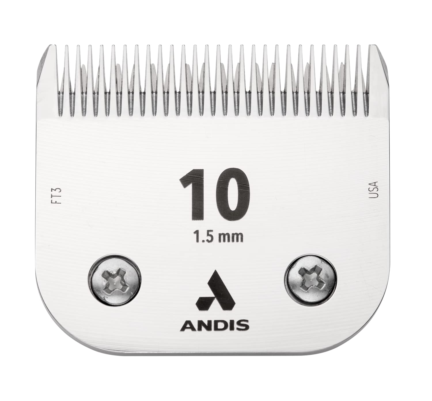 Andis Ceramic Edge size-10 blade closeup for precise paw trimming.