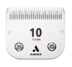 Andis Ceramic Edge size-10 blade closeup for precise paw trimming.