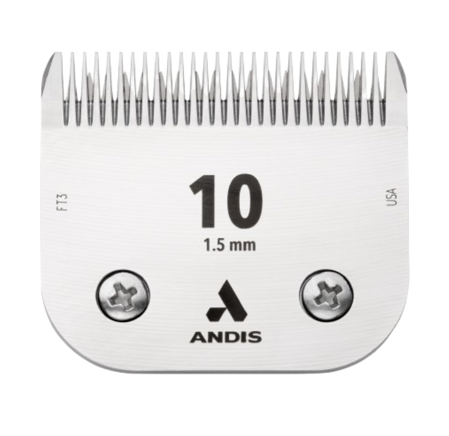 Andis UltraEdge blade carbonized steel close-up highlights a durable, long-lasting edge.