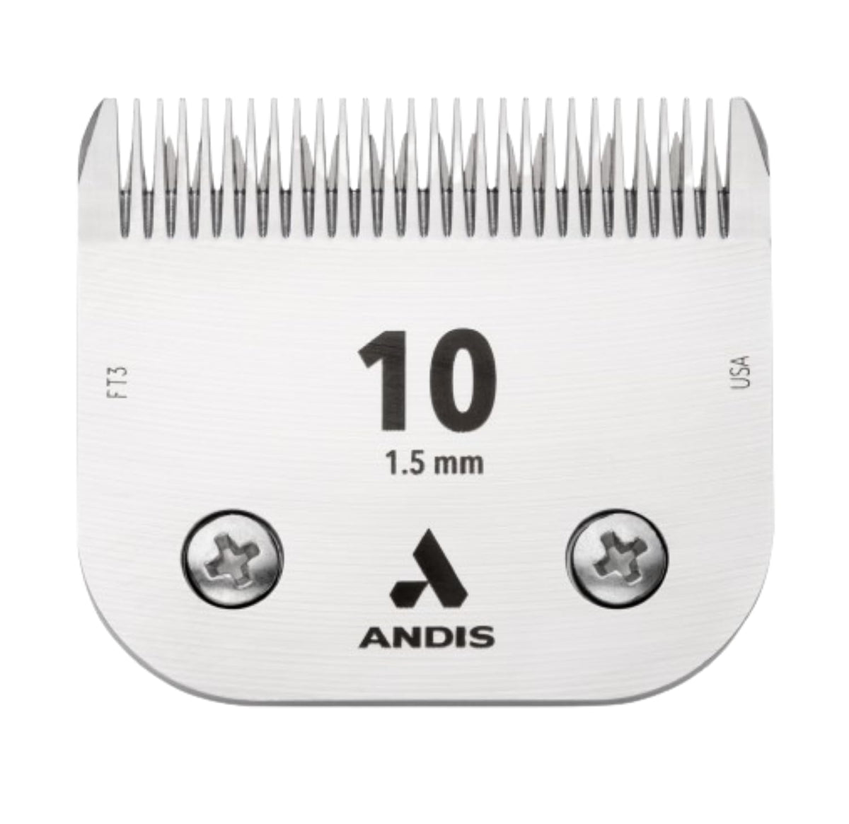 Andis UltraEdge blade carbonized steel close-up highlights a durable, long-lasting edge.