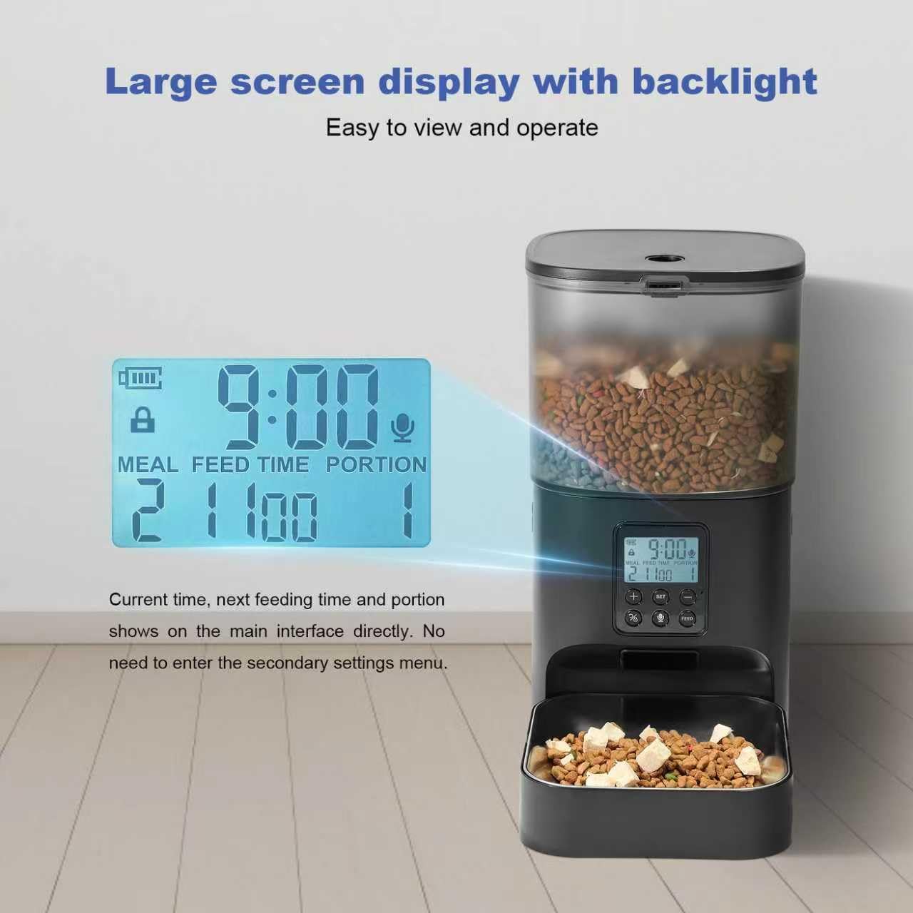 ANDOLL HOME programmable display enables precise feeding times and portion control