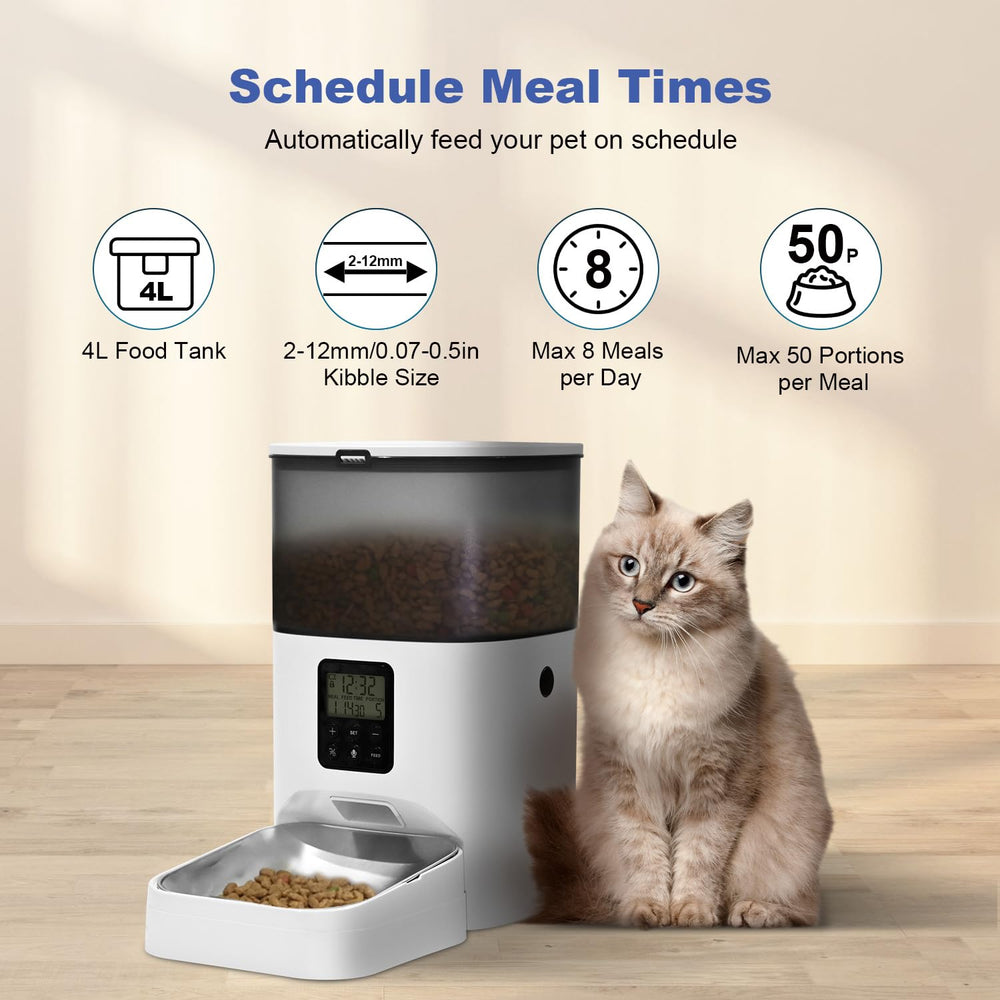 Andoll Home cat food dispenser voice recorder setup supports engaging mealtime.