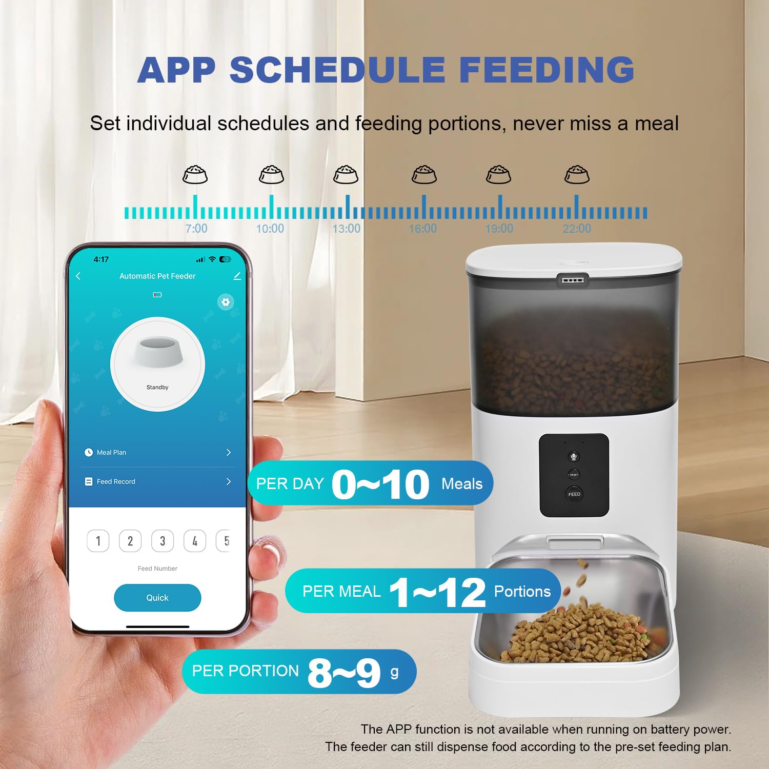 ANDOLL HOME with WiFi display image—programmable scheduling for your pet.