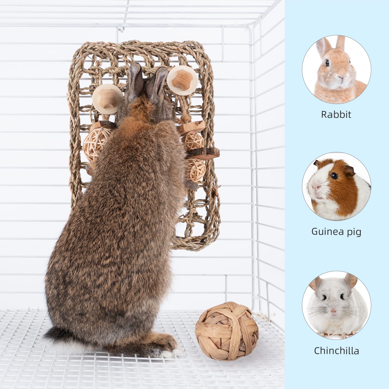 andwe Seagrass Protector Mat toys closeup highlighting chew-friendly materials for small pets