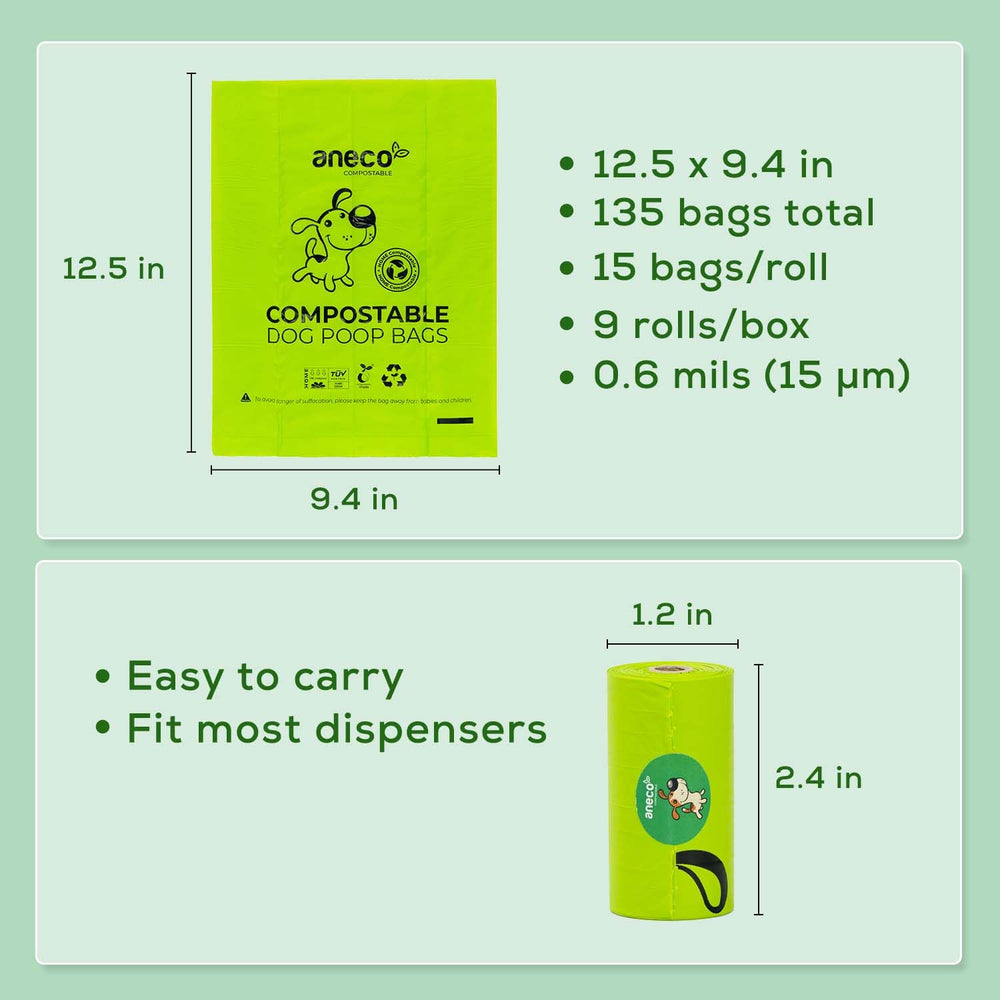 On a walk, ANECO bags offer an eco-friendly cleanup option for pets.
