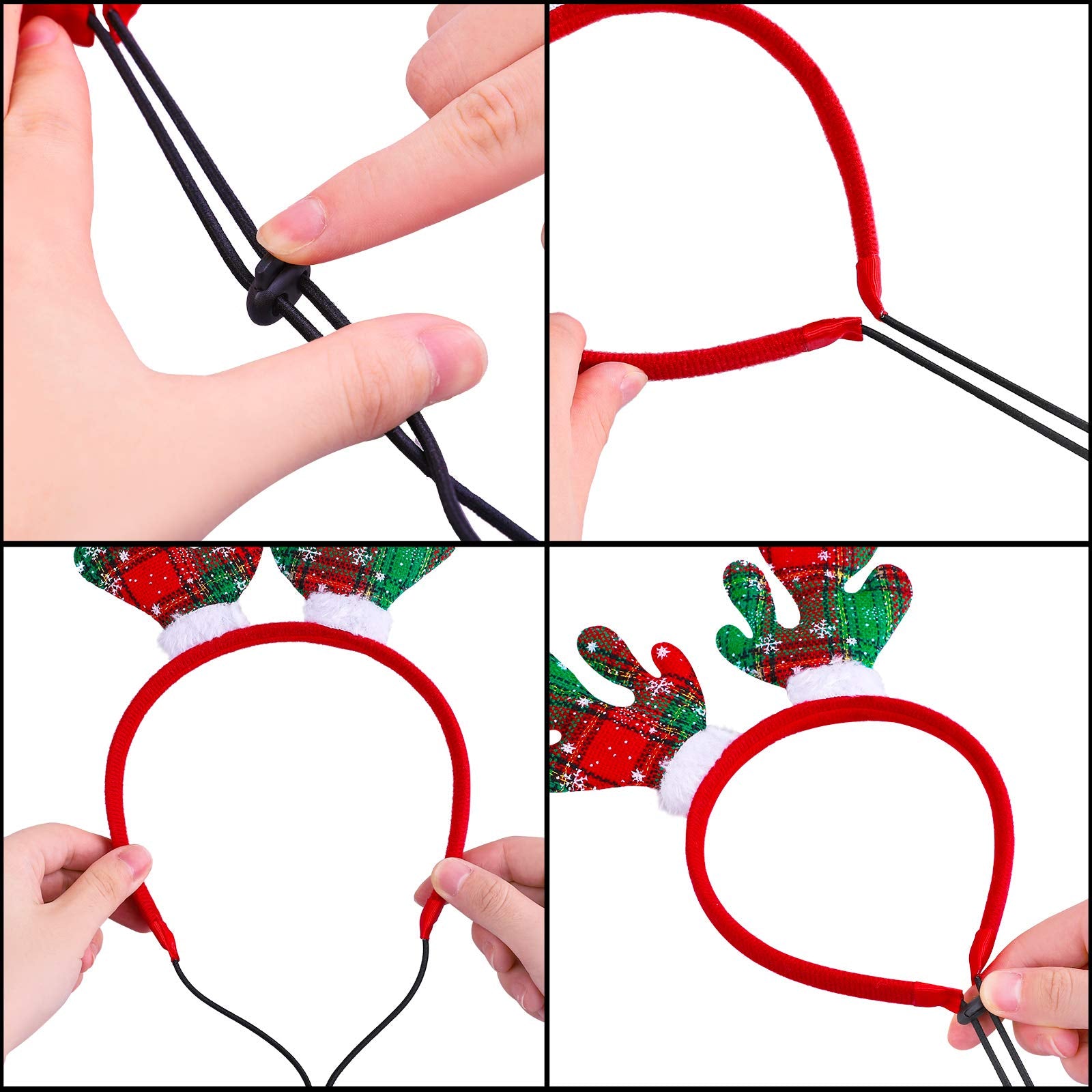Aneco reindeer headband plaid variant adds retro charm to pet costumes.
