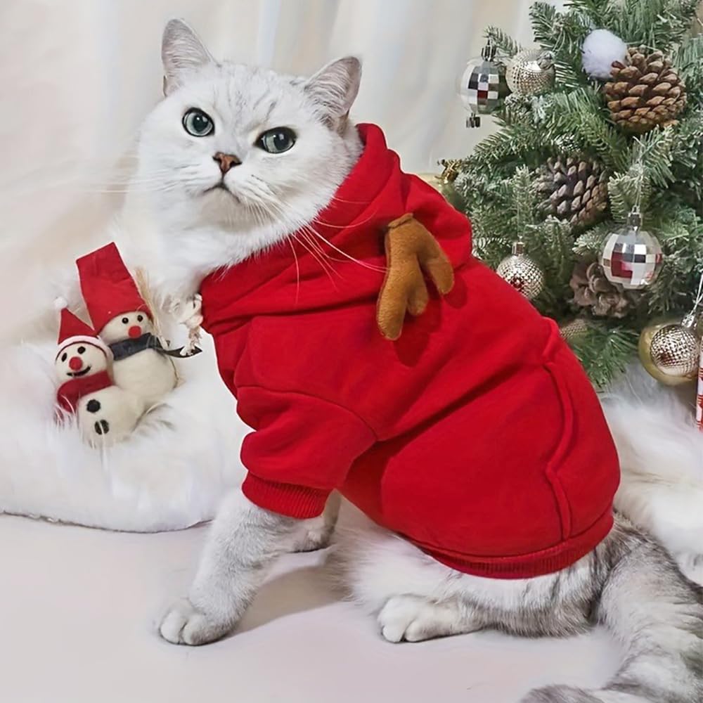 Anelekor puppy hoodie with antlers for holiday charm